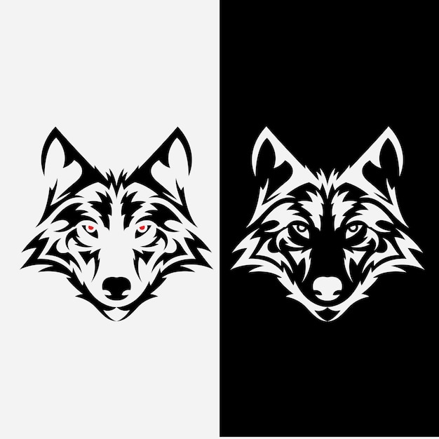 Diseño de ilustración de vector de lobo