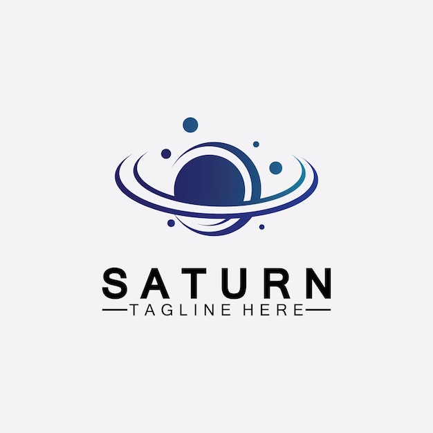 Diseño de ilustración de vector de logo de planeta saturno. plantilla de logotipo de planeta. vector logo de espacio