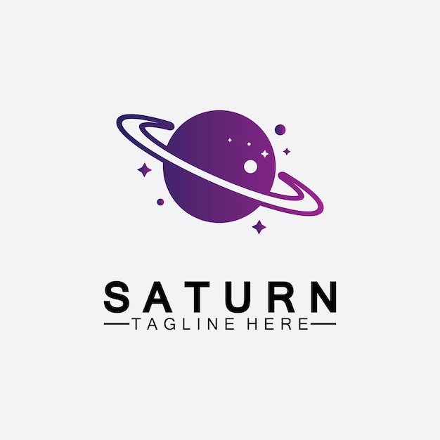 Diseño de ilustración de vector de logo de planeta saturno. plantilla de logotipo de planeta. vector logo de espacio