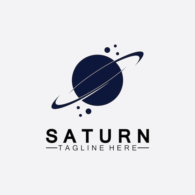 Diseño de ilustración de vector de logo de planeta Saturno. Plantilla de logotipo de planeta. Vector logo de espacio