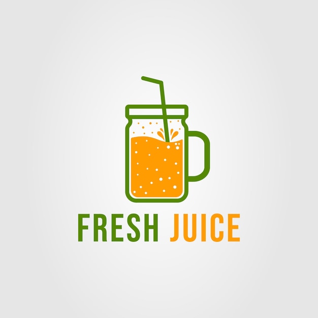 Vector diseño de ilustración de vector de logotipo de bebida y bebida fresca de jugo de naranja