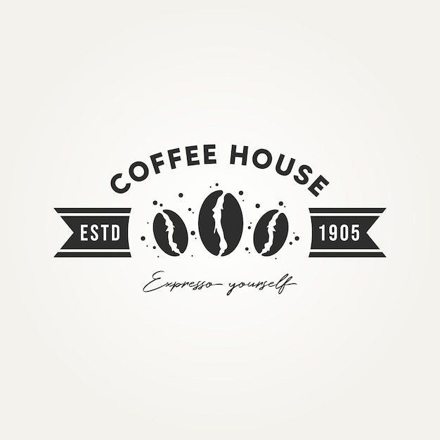 diseño de ilustración de vector de logotipo de cafetería vintage bar clásico retro