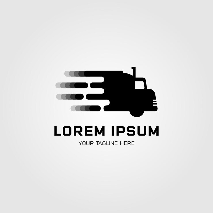 Vector diseño de ilustración de vector de logotipo de camión rápido