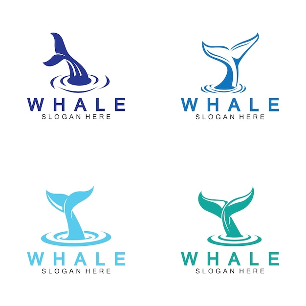 Diseño de ilustración de vector de logotipo de cola de ballena
