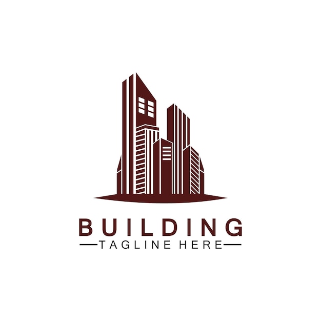Diseño de ilustración de vector de logotipo de construcción, plantilla de logotipo de bienes raíces, icono de símbolo de logotipo