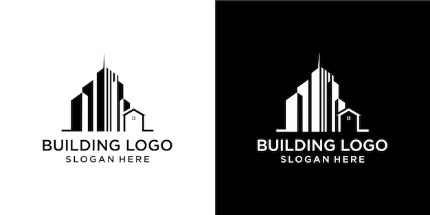 Diseño de ilustración de vector de logotipo de edificioPlantilla de logotipo de bienes raíces Icono de símbolo de logotipo