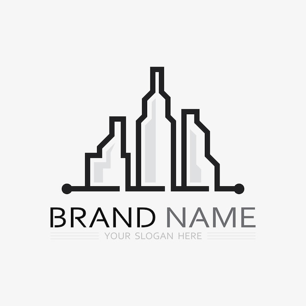 Diseño de ilustración de vector de logotipo de edificioPlantilla de logotipo de bienes raíces Icono de símbolo de logotipo