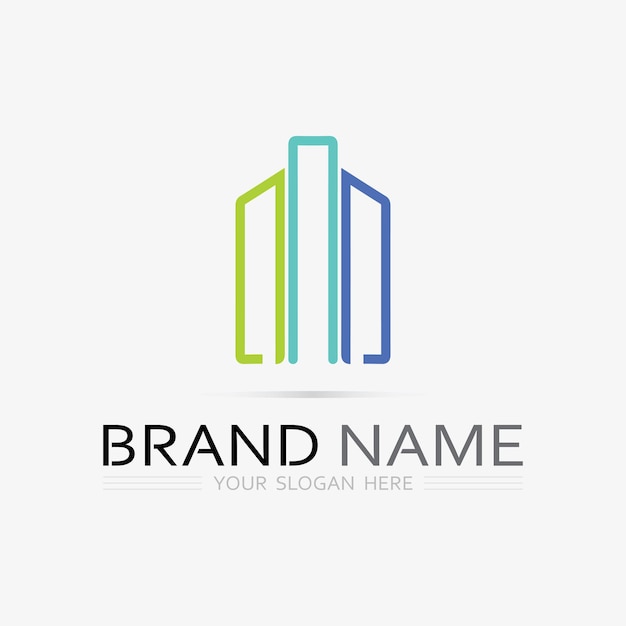 Diseño de ilustración de vector de logotipo de edificioPlantilla de logotipo de bienes raíces Icono de símbolo de logotipo