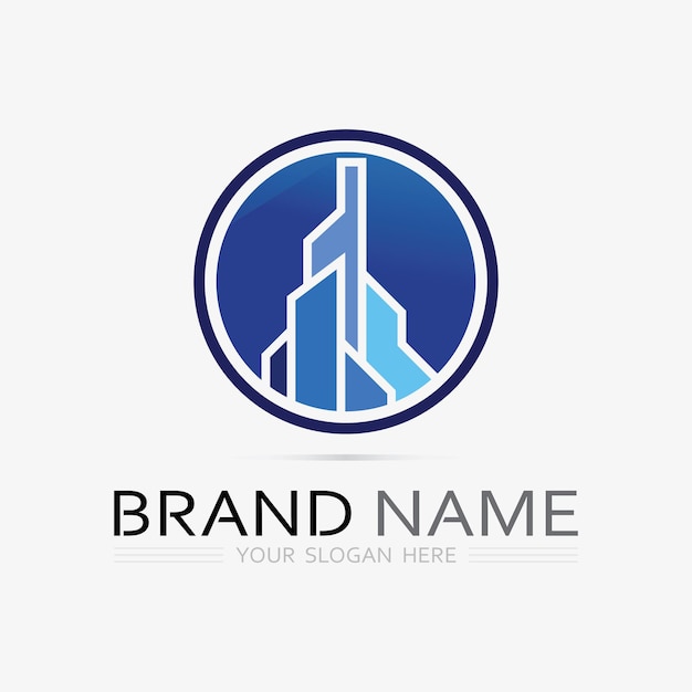 Diseño de ilustración de vector de logotipo de edificioPlantilla de logotipo de bienes raíces Icono de símbolo de logotipo