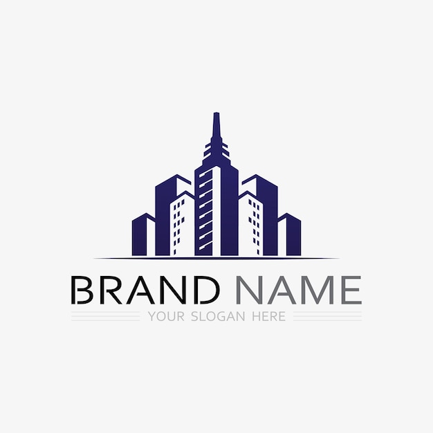 Diseño de ilustración de vector de logotipo de edificioPlantilla de logotipo de bienes raíces Icono de símbolo de logotipo