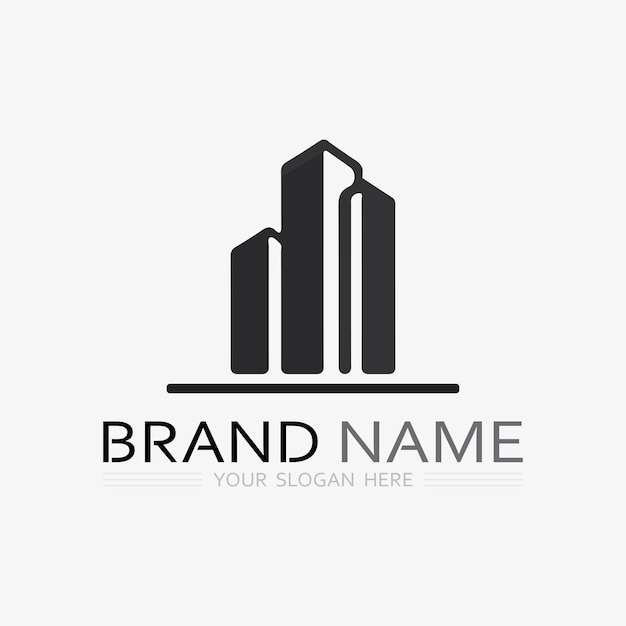 Diseño de ilustración de vector de logotipo de edificioPlantilla de logotipo de bienes raíces Icono de símbolo de logotipo