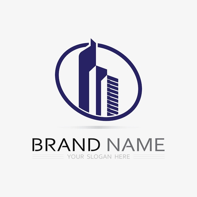 Diseño de ilustración de vector de logotipo de edificioPlantilla de logotipo de bienes raíces Icono de símbolo de logotipo