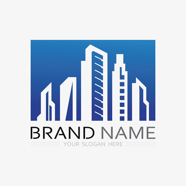 Diseño de ilustración de vector de logotipo de edificioPlantilla de logotipo de bienes raíces Icono de símbolo de logotipo