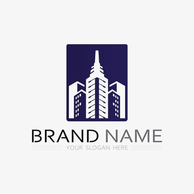 Diseño de ilustración de vector de logotipo de edificioPlantilla de logotipo de bienes raíces Icono de símbolo de logotipo