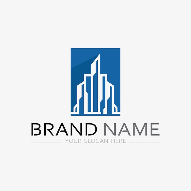 Diseño de ilustración de vector de logotipo de edificioPlantilla de logotipo de bienes raíces Icono de símbolo de logotipo