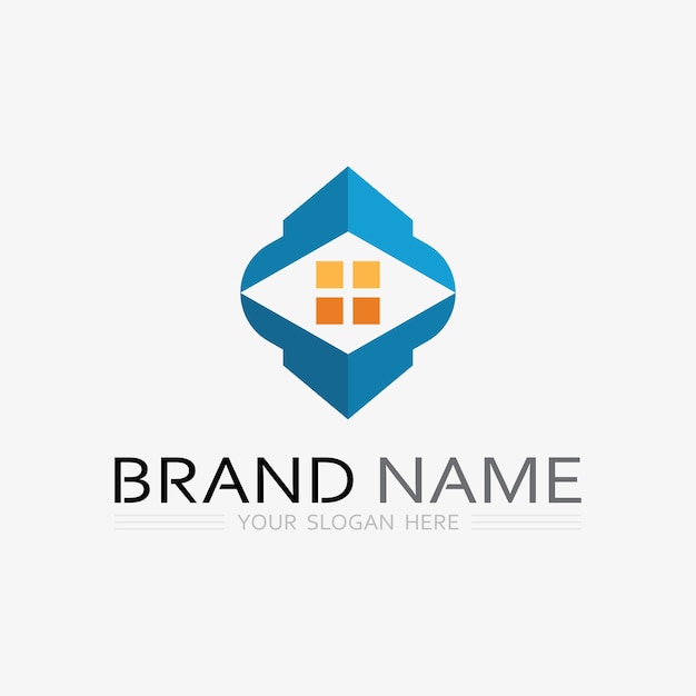 Diseño de ilustración de vector de logotipo de edificioPlantilla de logotipo de bienes raíces Icono de símbolo de logotipo