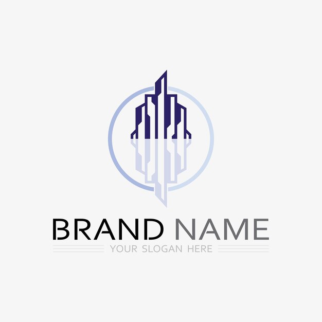 Diseño de ilustración de vector de logotipo de edificioPlantilla de logotipo de bienes raíces Icono de símbolo de logotipo