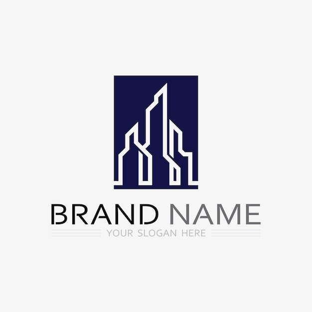 Diseño de ilustración de vector de logotipo de edificioPlantilla de logotipo de bienes raíces Icono de símbolo de logotipo