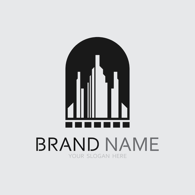 Diseño de ilustración de vector de logotipo de edificioPlantilla de logotipo de bienes raíces Icono de símbolo de logotipo