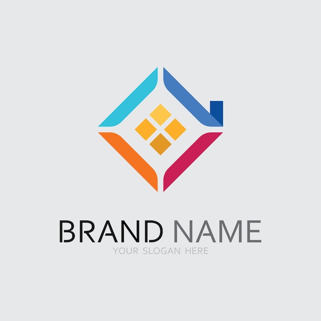 Diseño de ilustración de vector de logotipo de edificioPlantilla de logotipo de bienes raíces Icono de símbolo de logotipo