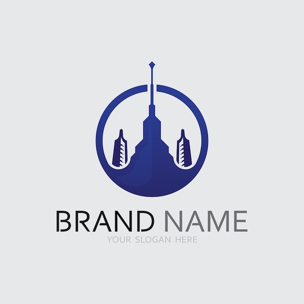 Diseño de ilustración de vector de logotipo de edificioPlantilla de logotipo de bienes raíces Icono de símbolo de logotipo