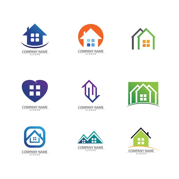 Diseño de ilustración de vector de logotipo de edificioPlantilla de logotipo de bienes raíces Icono de símbolo de logotipo
