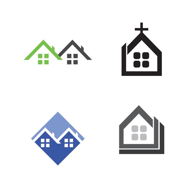 Diseño de ilustración de vector de logotipo de edificioPlantilla de logotipo de bienes raíces Icono de símbolo de logotipo