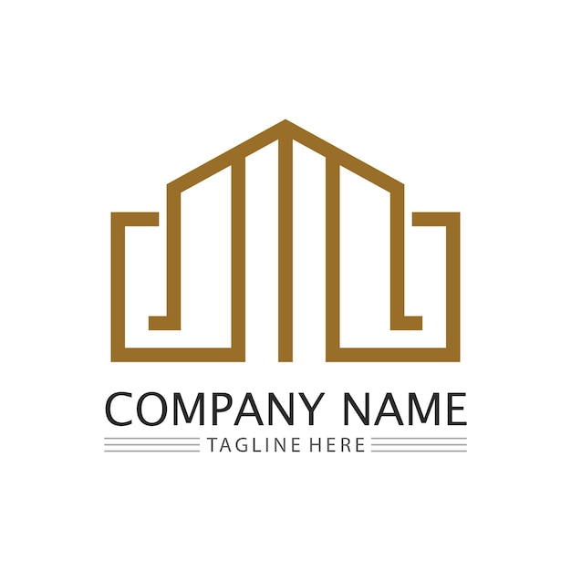 Diseño de ilustración de vector de logotipo de edificioPlantilla de logotipo de bienes raíces Icono de símbolo de logotipo