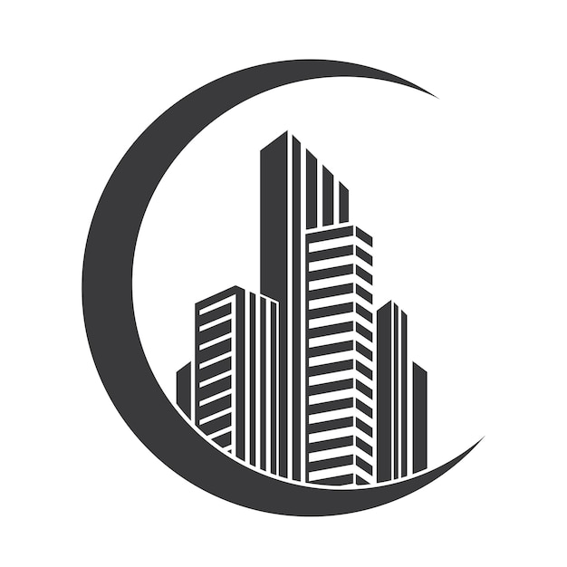 Diseño de ilustración de vector de logotipo de edificioPlantilla de logotipo de bienes raíces Icono de símbolo de logotipo