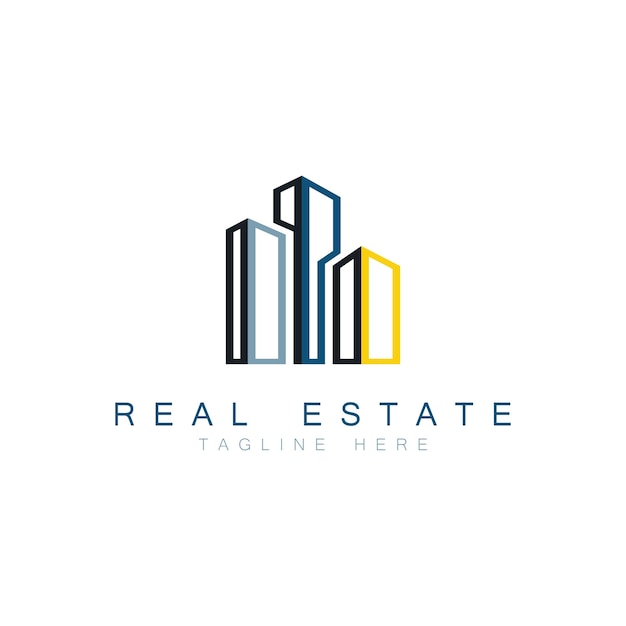 Diseño de ilustración de vector de logotipo de empresa inmobiliaria