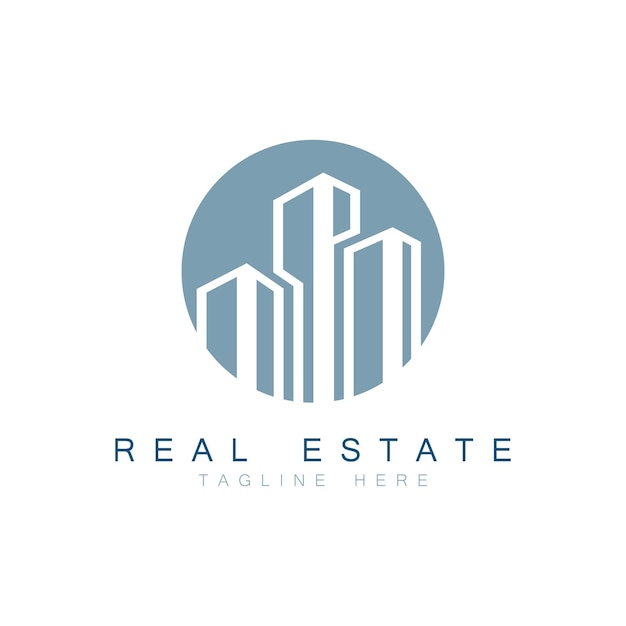 Diseño de ilustración de vector de logotipo de empresa inmobiliaria