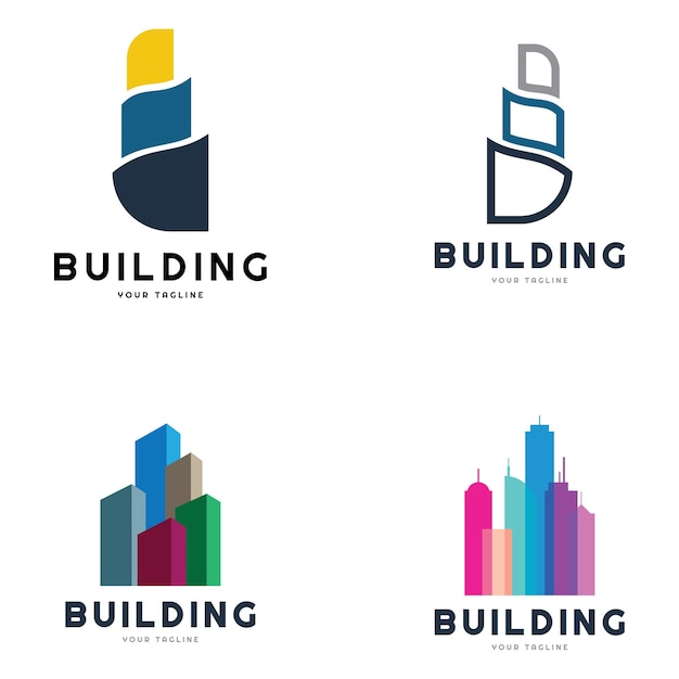 Diseño de ilustración de vector de logotipo de empresa inmobiliaria