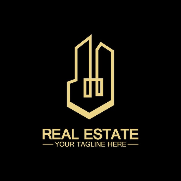 Diseño de ilustración de vector de logotipo de empresa inmobiliaria