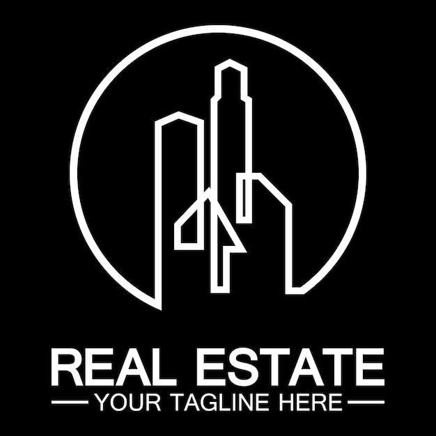 Diseño de ilustración de vector de logotipo de empresa inmobiliaria