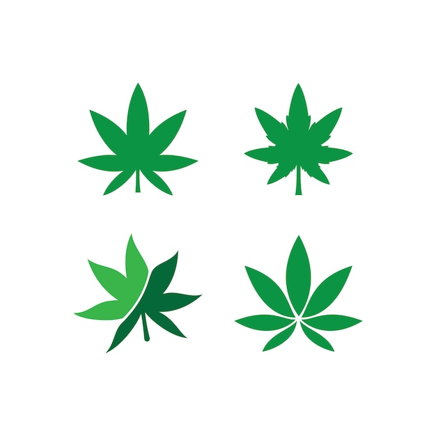 Diseño de ilustración de vector de logotipo de hoja de Canabis