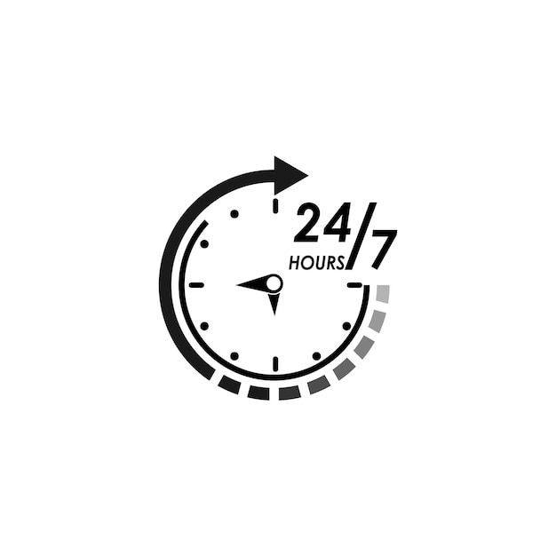 Diseño de ilustración de vector de logotipo de icono de 24 horas