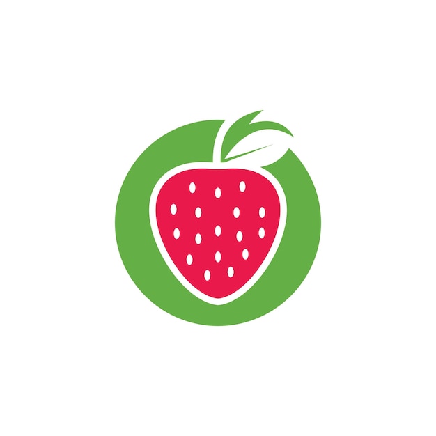 Diseño de ilustración de vector de logotipo de icono de fresa