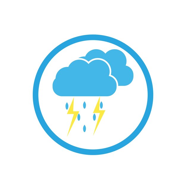 Diseño de ilustración de vector de logotipo de icono de gotas de lluvia