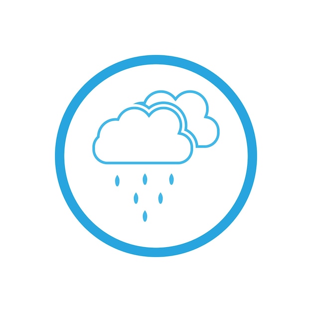 Diseño de ilustración de vector de logotipo de icono de gotas de lluvia
