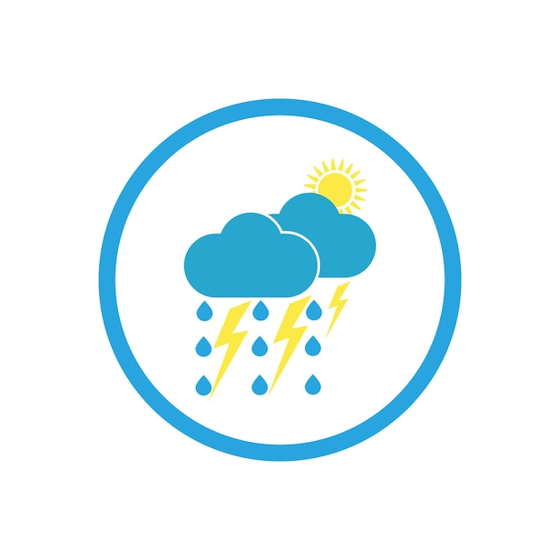 Diseño de ilustración de vector de logotipo de icono de gotas de lluvia