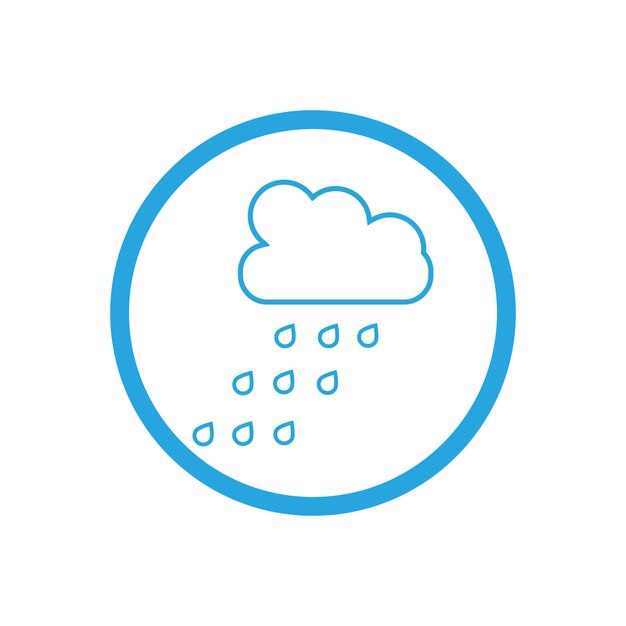 Diseño de ilustración de vector de logotipo de icono de gotas de lluvia