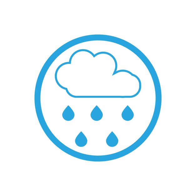 Diseño de ilustración de vector de logotipo de icono de gotas de lluvia