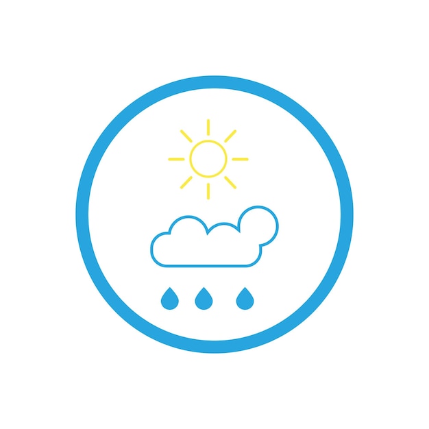 Diseño de ilustración de vector de logotipo de icono de gotas de lluvia