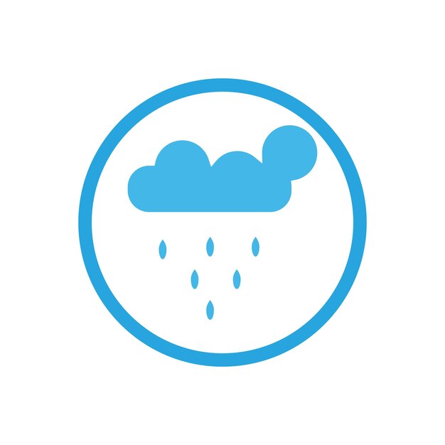 Diseño de ilustración de vector de logotipo de icono de gotas de lluvia