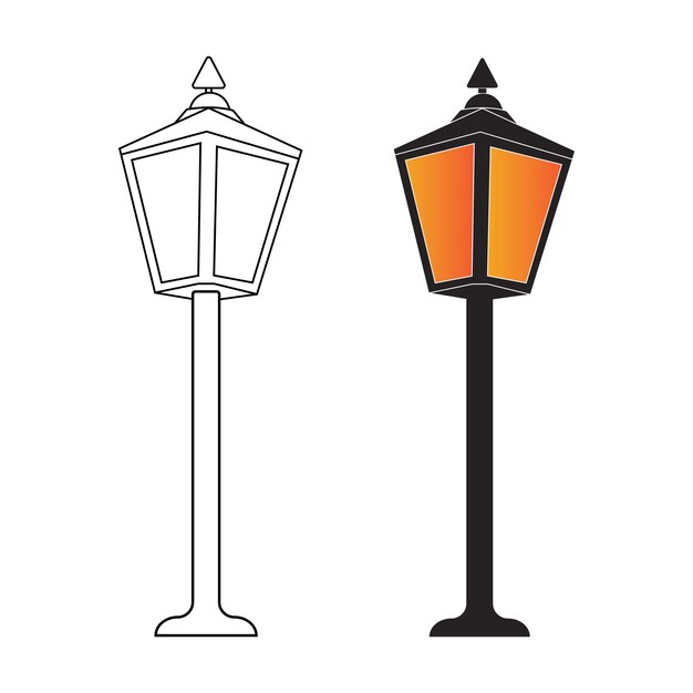 Diseño de ilustración de vector de logotipo de lámpara de jardín