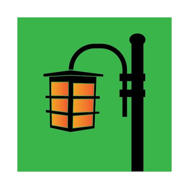 Diseño de ilustración de vector de logotipo de lámpara de jardín