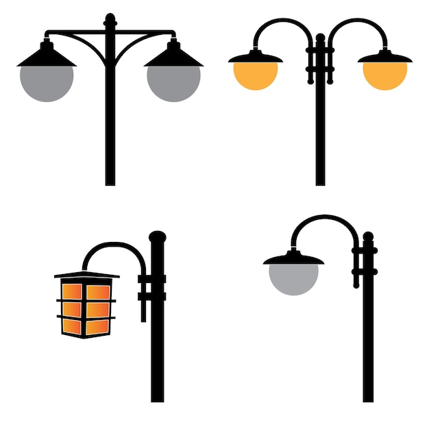 Diseño de ilustración de vector de logotipo de lámpara de jardín