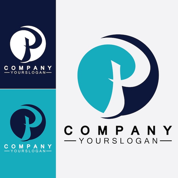 Diseño de ilustración de vector de logotipo letra P