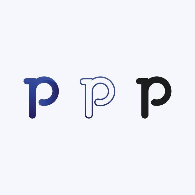 Diseño de ilustración de vector de logotipo letra P