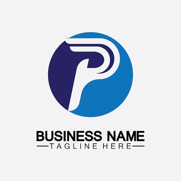 Diseño de ilustración de vector de logotipo letra P